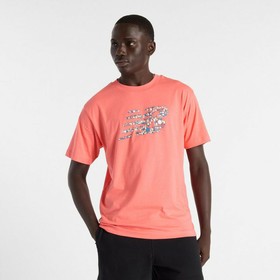 Vīriešu Krekls ar Īsām Piedurknēm New Balance NAT LOGO SS MT51920 DTR Rozā