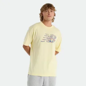 Vīriešu Krekls ar Īsām Piedurknēm New Balance NAT LOGO SS MT51920 PCR Dzeltens
