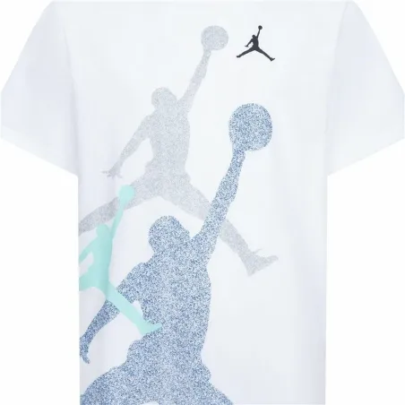 Vaikiška Marškinėliai su trumpomis rankovėmis Nike JDB GRADIENTE STACKED JM SS TEE 95D119 I1N Balta