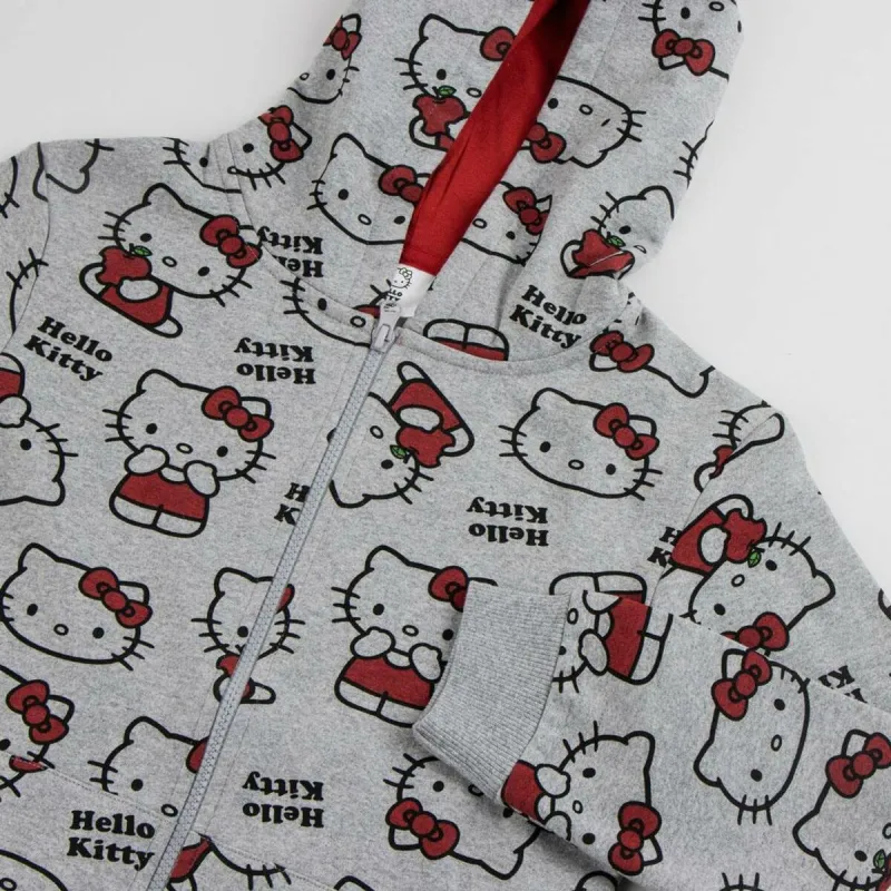 Tyttöjen hupullinen pusero Hello Kitty Harmaa