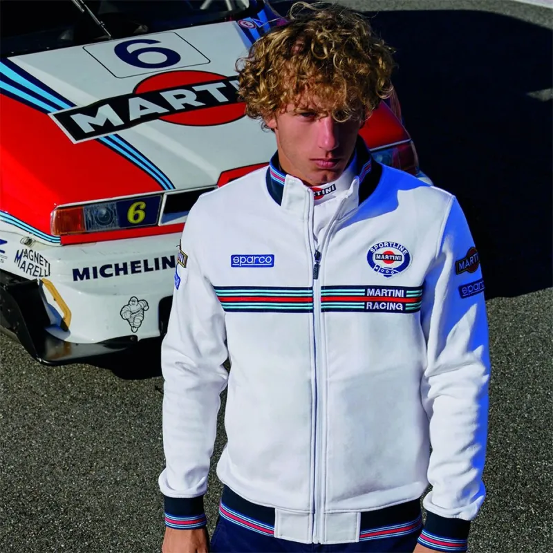 Men’s Sweatshirt without Hood Sparco MARTINI-R White