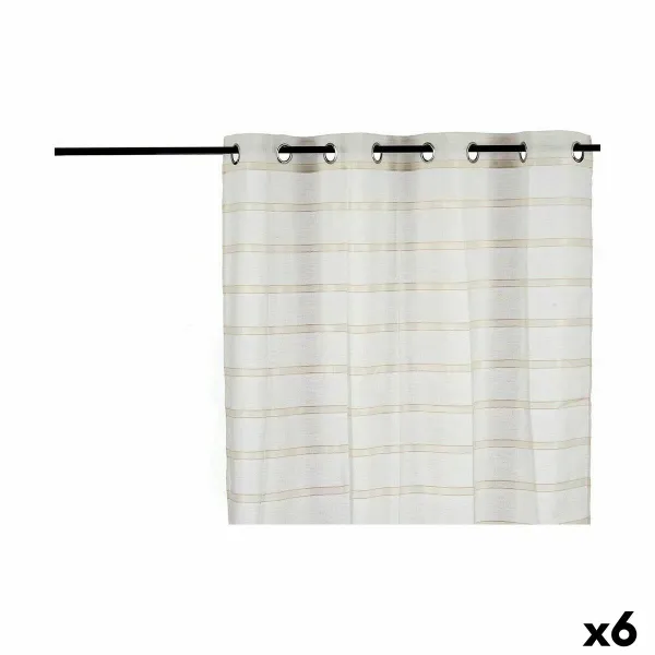 Curtain Gift Decor Beige 140 x 0,1 x 260 cm Stripes (6 Units)
