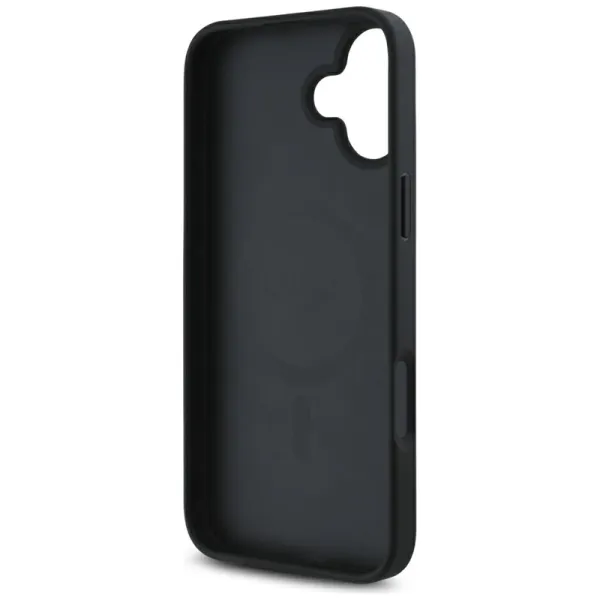 Guess Grained Hot Stamp Peony Triangle Logo MagSafe - Case for iPhone 16 (black)