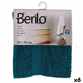 Банное полотенце Berilo Синий 80 % хлопок 20 % полиэстер 50 x 90 cm 50 x 3 x 22 cm 50 x 90 x 0,2 cm (6 штук)