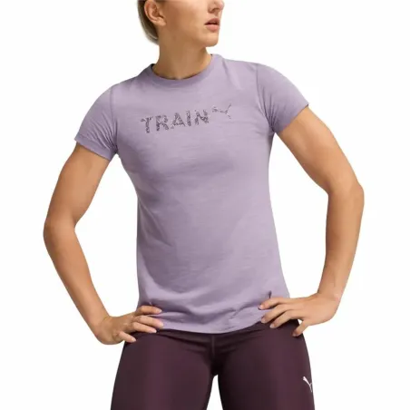 Moteriški marškinėliai su trumpomis rankovėmis Puma Graphic Train Levandos