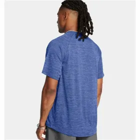 Vīriešu Krekls ar Īsām Piedurknēm Under Armour Tech Textured Ss Tumši zils