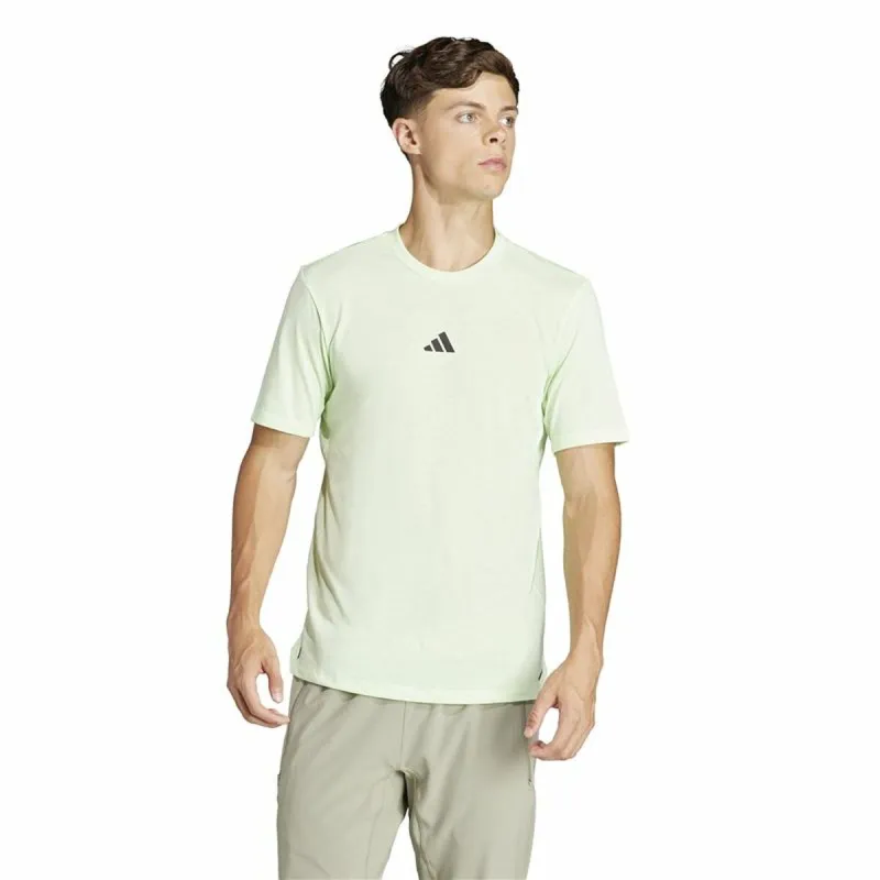 Men’s Short Sleeve T-Shirt Adidas Essentials Wo Logo Lime green