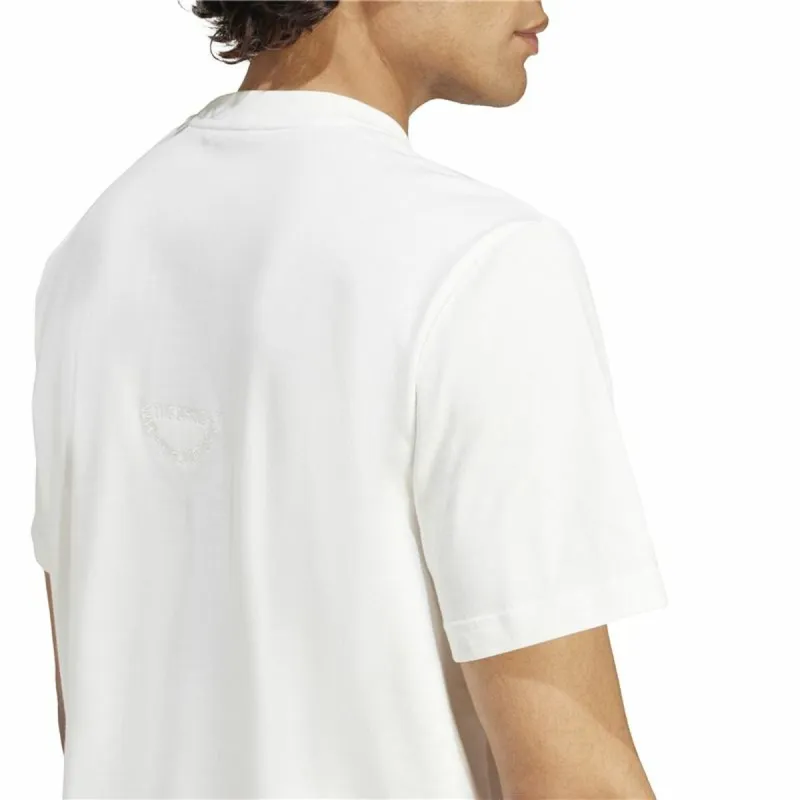 Vīriešu Krekls ar Īsām Piedurknēm Adidas Bl Sj Q1 Balts