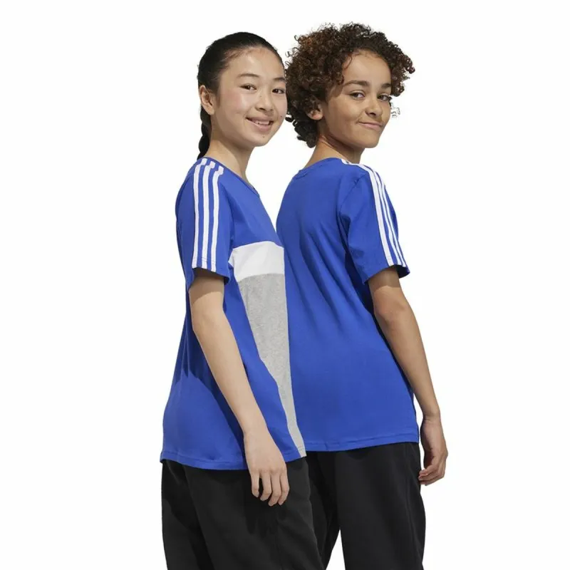 Krekls ar Īsām Piedurknēm Bērniem Adidas 3S Tib Zils