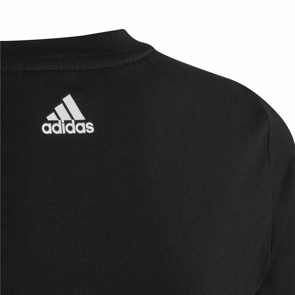 Krekls ar Īsām Piedurknēm Bērniem Adidas Essentils Logo Linear Melns