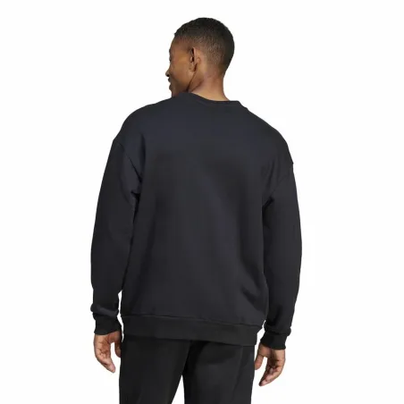 Men’s Sweatshirt without Hood Adidas Brand Love French Terry Black