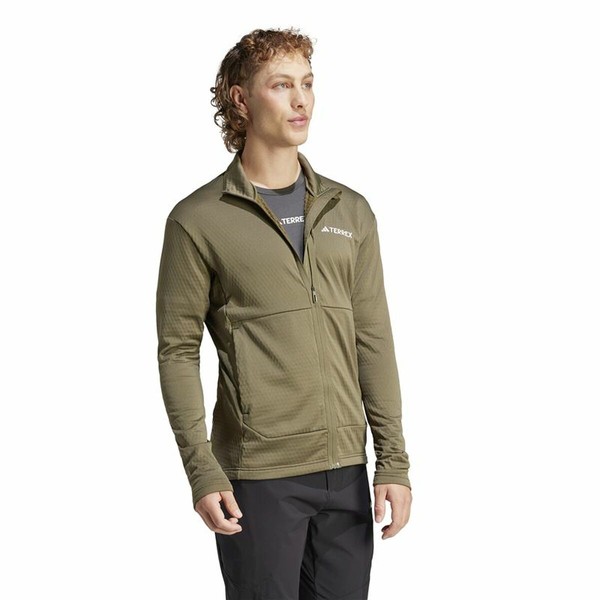 Men's Sports Jacket Adidas Mt Lt Fl Fz Ja Brown