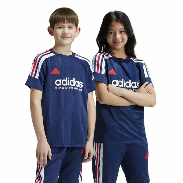 Uniseksiniai marškinėliai su trumpomis rankovėmis Adidas Tiro Nations Pack Mėlyna