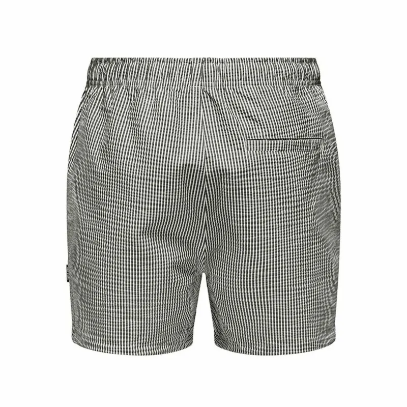 Vyriškos glaudės Only & Sons Onsted Stripe Seersucker Balta Juoda