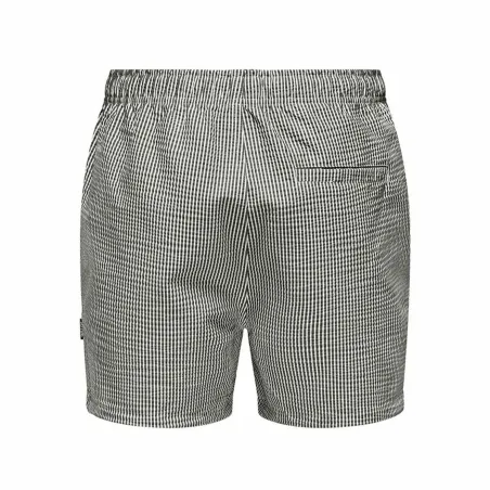 Vyriškos glaudės Only & Sons Onsted Stripe Seersucker Balta Juoda