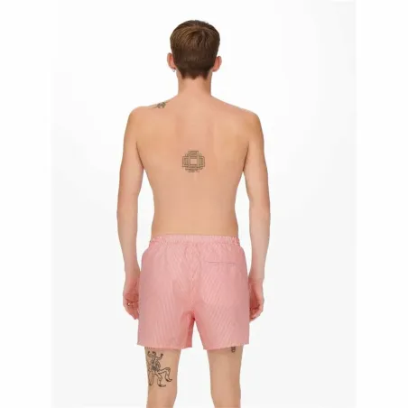 Плавки мужские Only & Sons Onsted Stripe Seersucker Розовый