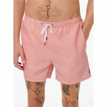 Плавки мужские Only & Sons Onsted Stripe Seersucker Розовый