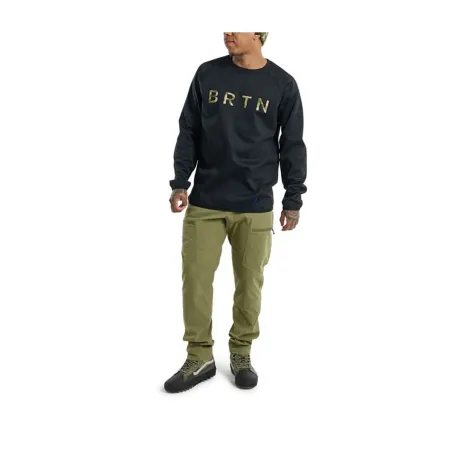 Men’s Sweatshirt without Hood Burton Crown Weatherproof Pullover Crewneck Black