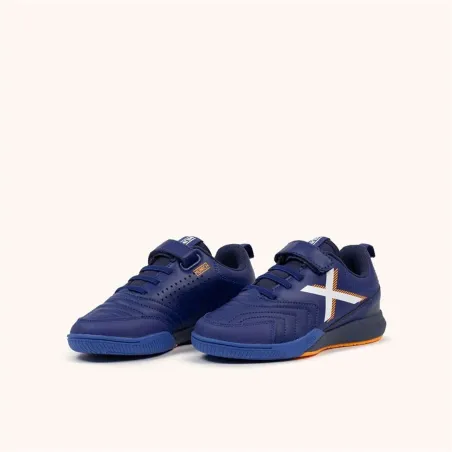 Children's Indoor Football Shoes Munich Rondito Kid Elastic Laces Blue
