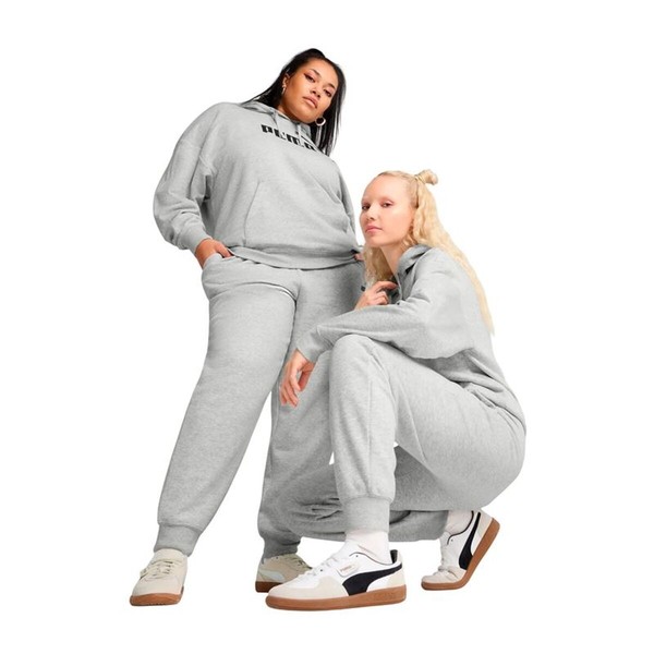 Pitkät urheiluhousut Puma Essentials Small No. 1 Logo Vaaleanharmaa Nainen