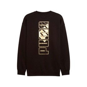 Men’s Sweatshirt without Hood Puma Maximal Metallic Relaxed Black
