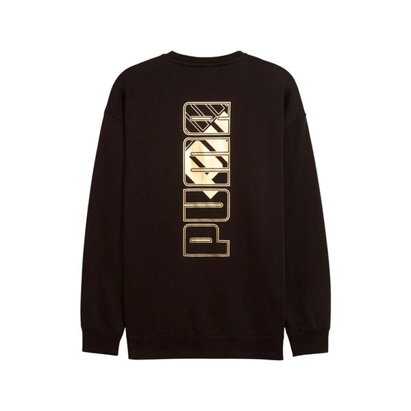 Men’s Sweatshirt without Hood Puma Maximal Metallic Relaxed Black