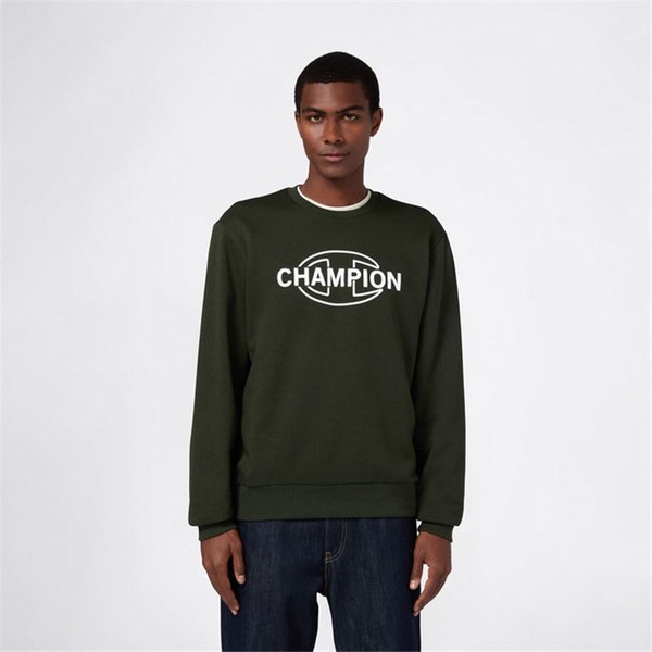 Men’s Sweatshirt without Hood Champion Graphic Shop Dark green Military green