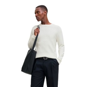 Men’s Sweatshirt without Hood Jack & Jones Jjotto Knit Crew Neck White