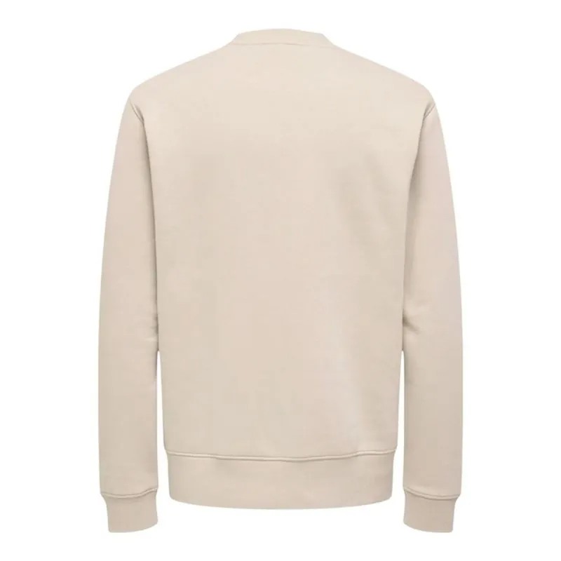 Men’s Sweatshirt without Hood Only & Sons Onsdawson Reg Crew Vd White