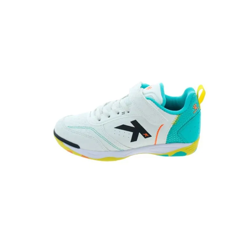 Children's Indoor Football Shoes Kelme Goleiro Elastic Indoor White