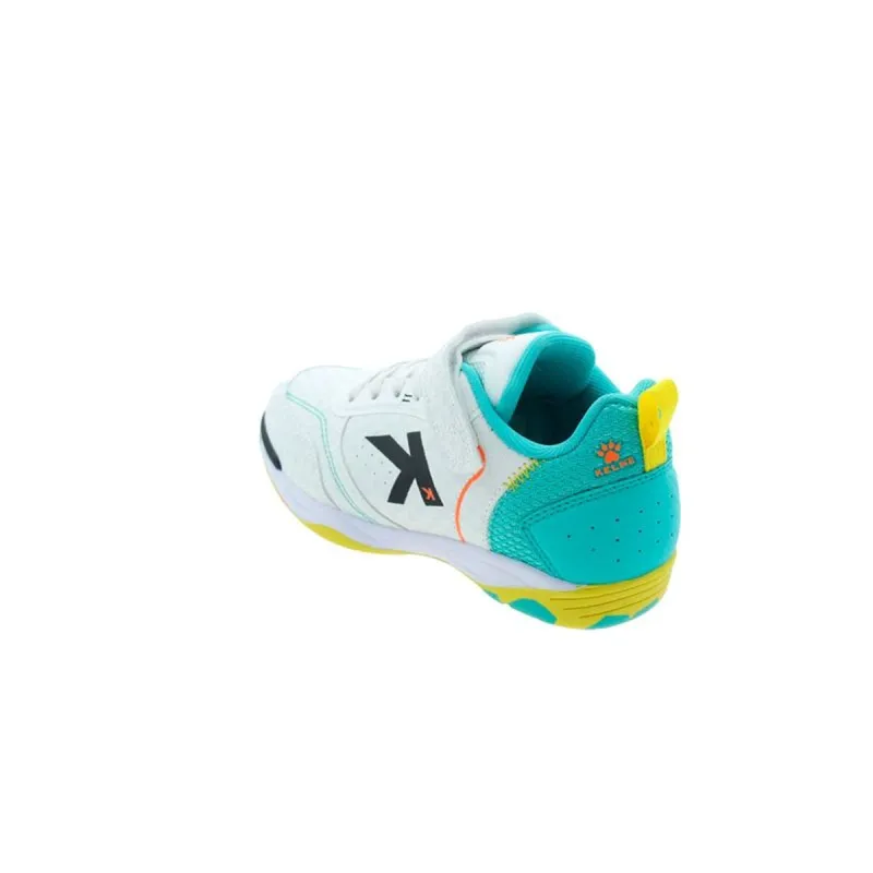 Children's Indoor Football Shoes Kelme Goleiro Elastic Indoor White