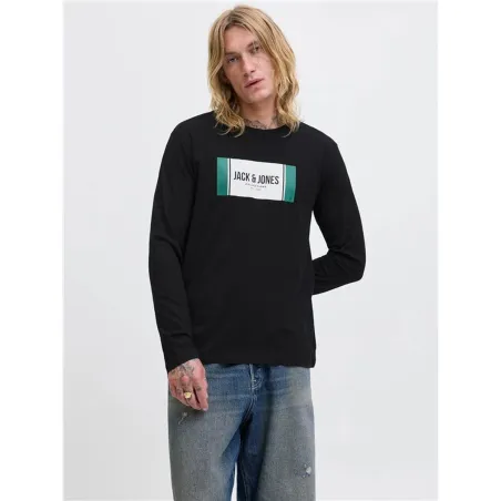 Vīriešu Krekls ar Garām Piedurknēm Jack & Jones Jjhayato Ls Crew Melns