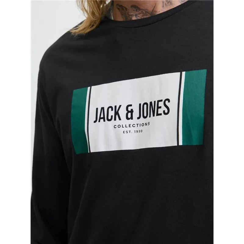 Vīriešu Krekls ar Garām Piedurknēm Jack & Jones Jjhayato Ls Crew Melns