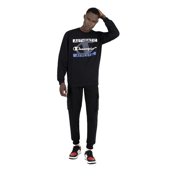 Men’s Sweatshirt without Hood Champion Authentic Athletic M Black