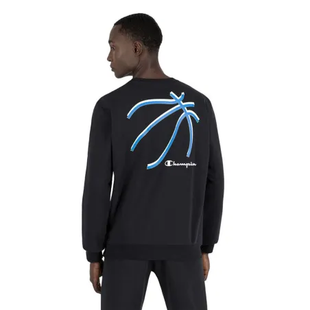 Men’s Sweatshirt without Hood Champion Basket Graphic M Black