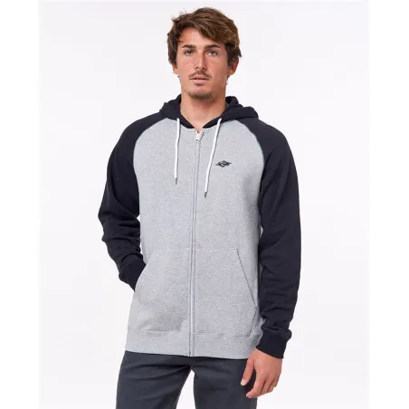 Men’s Hoodie Rip Curl Embroid Hooded Zip Thru Light grey