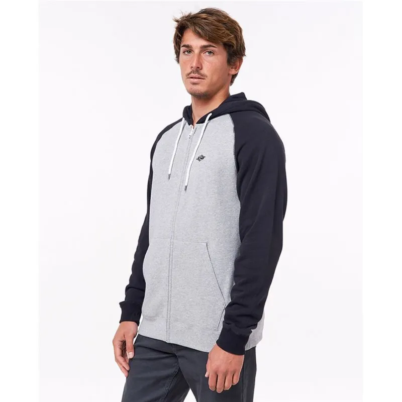Men’s Hoodie Rip Curl Embroid Hooded Zip Thru Light grey