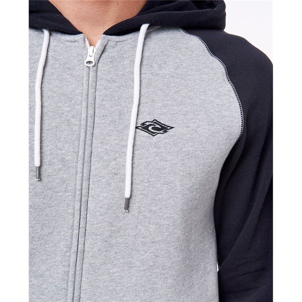 Men’s Hoodie Rip Curl Embroid Hooded Zip Thru Light grey