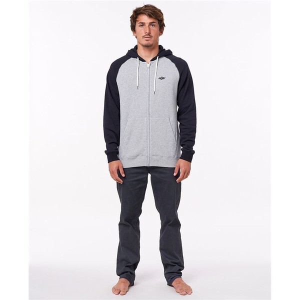 Men’s Hoodie Rip Curl Embroid Hooded Zip Thru Light grey