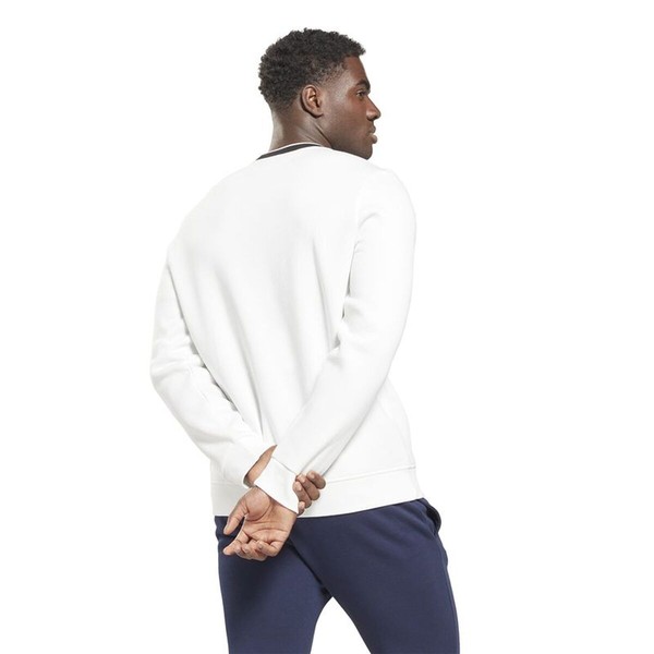 Men’s Sweatshirt without Hood Reebok Identity Arch Logo Fleece White
