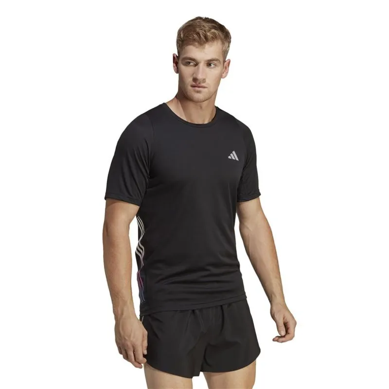 Men’s Short Sleeve T-Shirt Adidas Run Icons 3S Black