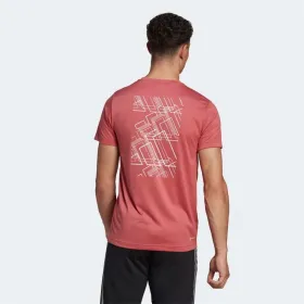 Men’s Short Sleeve T-Shirt Adidas 3stripes Crimson Red
