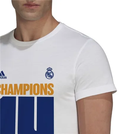 Vīriešu Krekls ar Īsām Piedurknēm Real Madrid C.F. Champions 2022 Balts