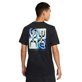 Vīriešu Krekls ar Īsām Piedurknēm Nike Melns