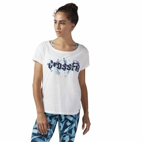 Sieviešu Krekls ar Īsām Piedurknēm Reebok Floral Easy Crossfit Balts