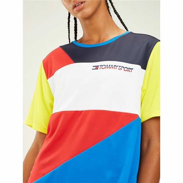 Sieviešu Krekls ar Īsām Piedurknēm Tommy Hilfiger Colour-Blocked Zils