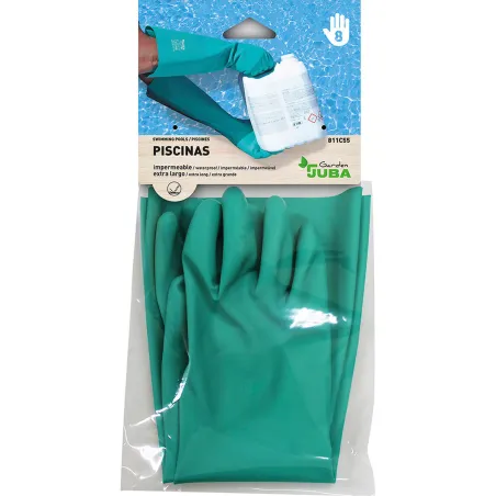 Work Gloves JUBA Green Nitrile Satin finish Pool