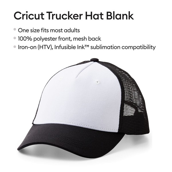 Customisable Cap for Cutting Plotter Cricut TRUCKER Black One size