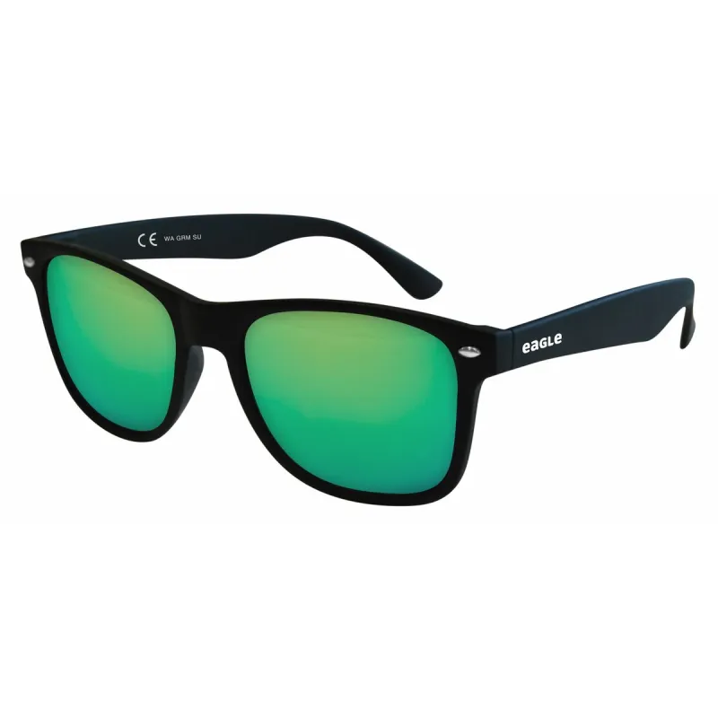 Unisex Saulesbrilles Eagle WAVE Melns spogulis