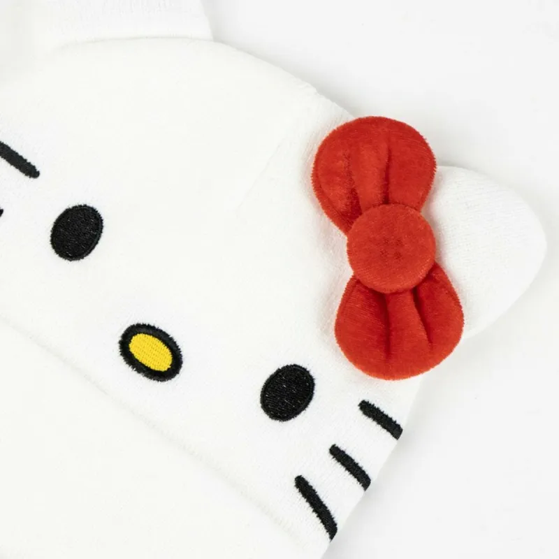 Шапка с перчатками Hello Kitty Белый 2 Предметы